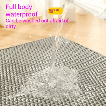 Premium Large Cat Litter Mat 90x60CM Waterproof Double Layer Litter Trapper Non-Slip Washable Pet Toilet Pad Sand Control