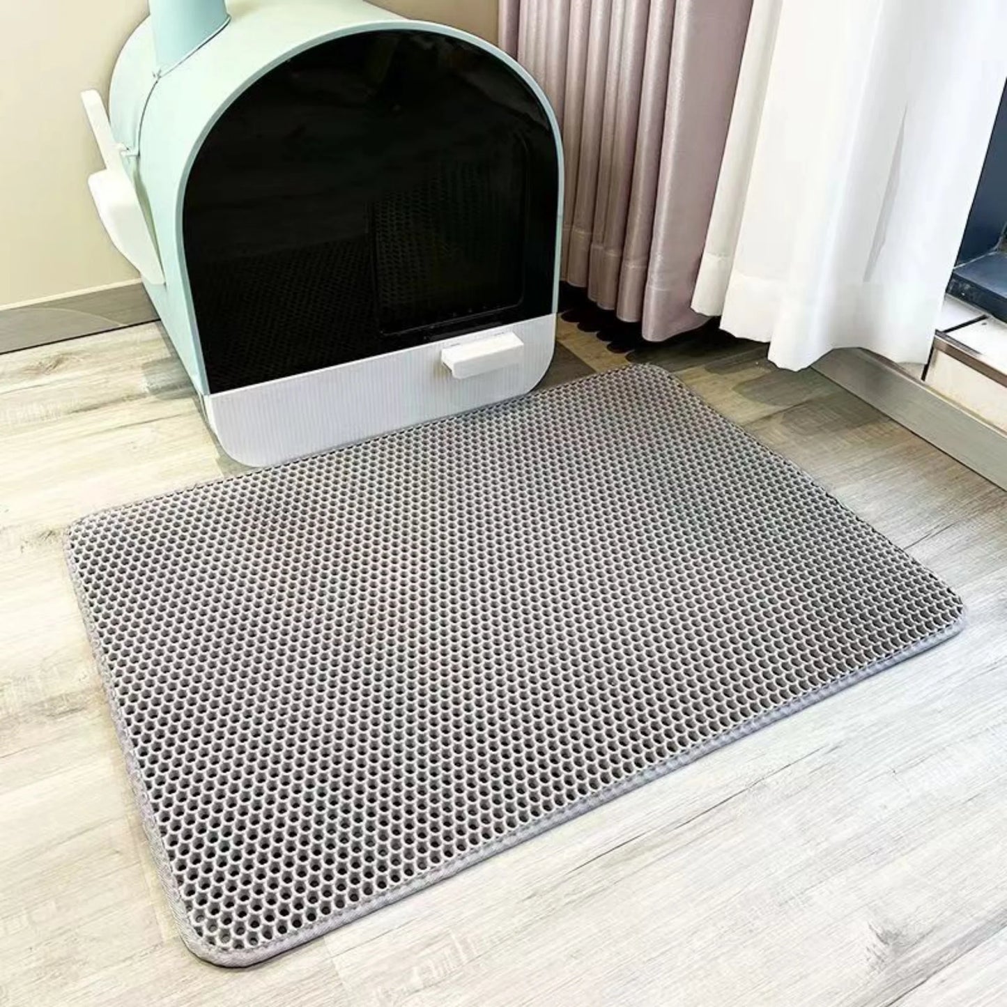 Double Layer Cat Litter Mat with Waterproof Non-Slip Washable Pet Litter Box Mat Sand Trapper Clean Pad Durable Bed Mat