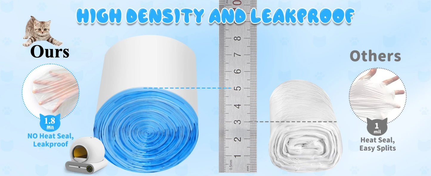 90 Count Cat Litter Bags for Automatic Litter Box Extra-Thick Cat Litter Box Liners for MeoWant/catlink/Tonepie Toilette