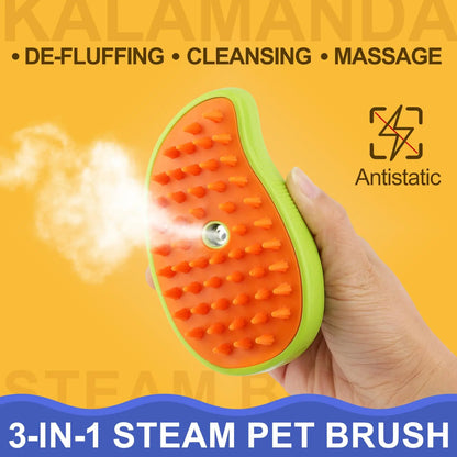 3-in-1 Steamy Brush for Pet Cat Dog Grooming Accessories Electric Brushes for Hair Cleaning Massage Comb Cat Dog Stuff Supplies