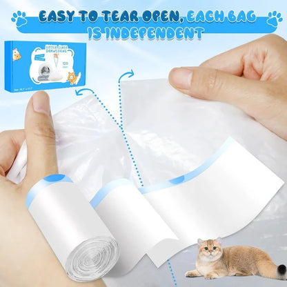 90 Count Cat Litter Bags for Automatic Litter Box Extra-Thick Cat Litter Box Liners for MeoWant/catlink/Tonepie Toilette
