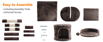 Passerscat Cat Trees Cat Climbing Frame For Indoor Cats Multi-Level With Scratching Posts Cat Tower Padded Top Perches and Condo