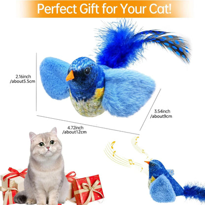 Indoor Interactive Birds Toy for Cat Chasing Teasing Toy Sounding Catnip Cat Teaser Toy Self-hilarity Wall Hanging Birds Cat Toy