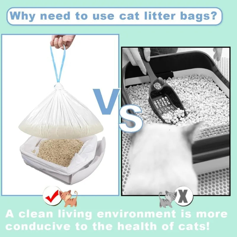 90 Count Cat Litter Bags for Automatic Litter Box Extra-Thick Cat Litter Box Liners for MeoWant/catlink/Tonepie Toilette
