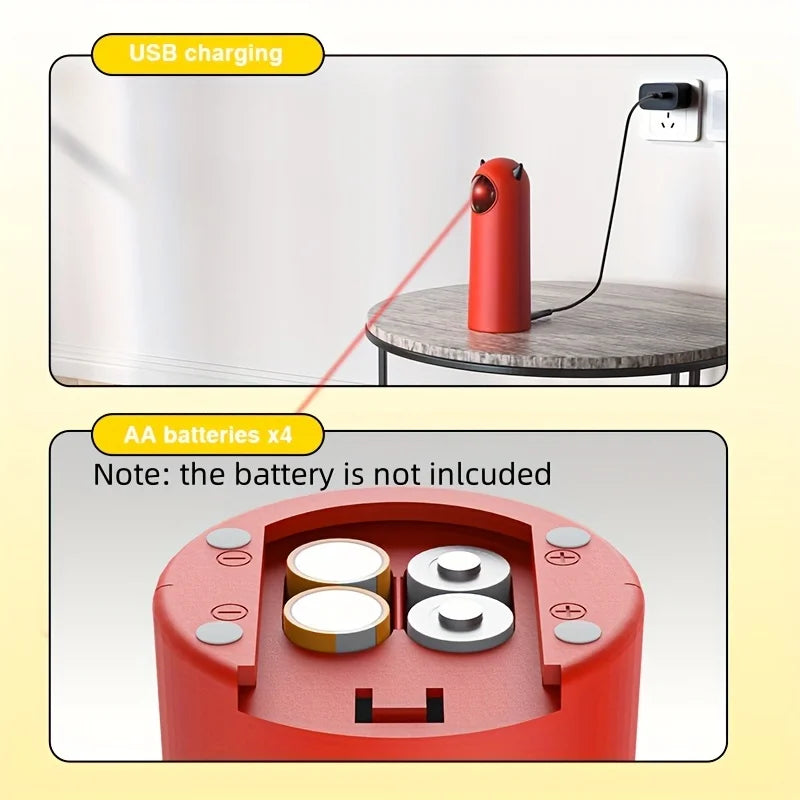 Automatic Laser Cat Toy，Multi-level rotation adjustment speed mode indoor interactive game，Does not include batteries