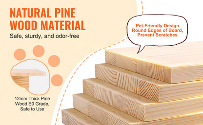 SucceBuy Wall Mounted Cat Shelves Cat Wall Shelves and Perches with Jumping Boards Hammocks & Cat Tree Cat Furniture and Shelves